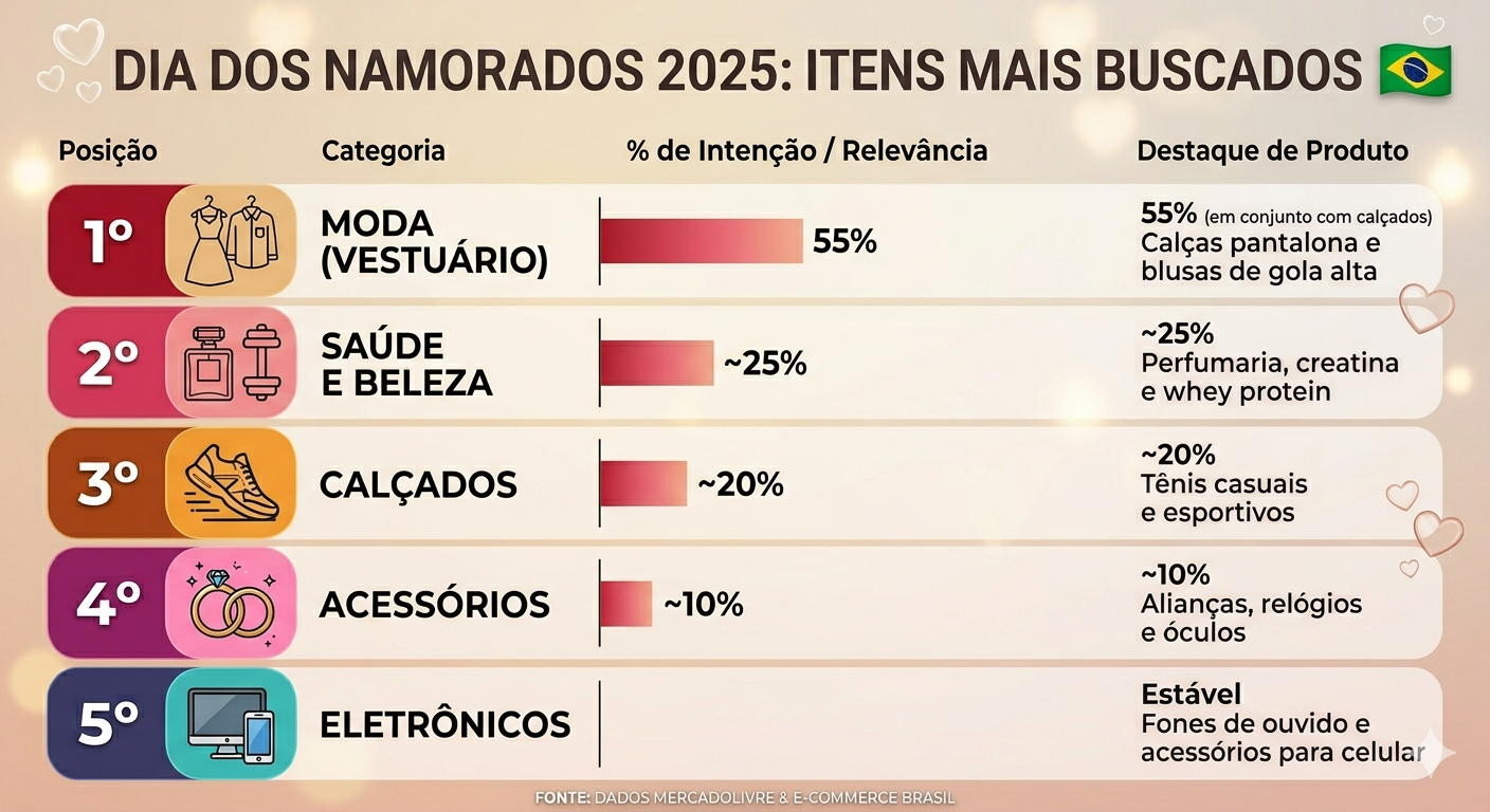 Ranking de Categorias Mais Vendidas (2025)
